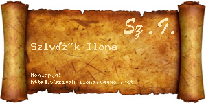 Szivák Ilona névjegykártya
