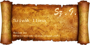 Szivák Ilona névjegykártya