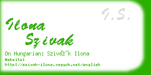 ilona szivak business card